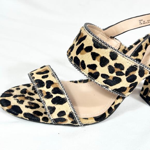 Coach Rylie Sandals Women 8.5 Leopard Print Slingback Chunky #G4242 w/ Box - Picture 14 of 16
